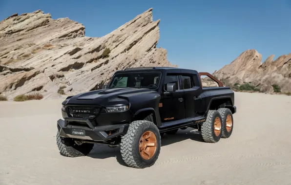 Картинка чёрный, пикап, Rezvani, 2020, Hercules 6x6