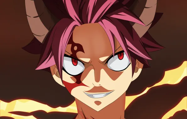Аниме, арт, Fairy Tail, Нацу Драгнил, Хвост феи