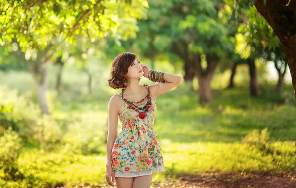 Лето, девушка, азиатка
