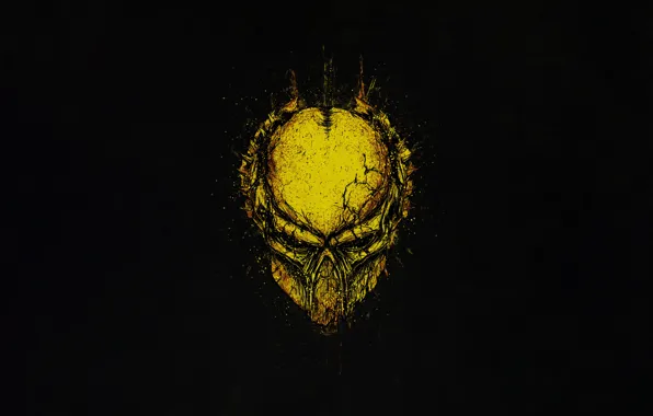 Минимализм, Стиль, Шлем, Фон, Хищник, Art, Predator, Style