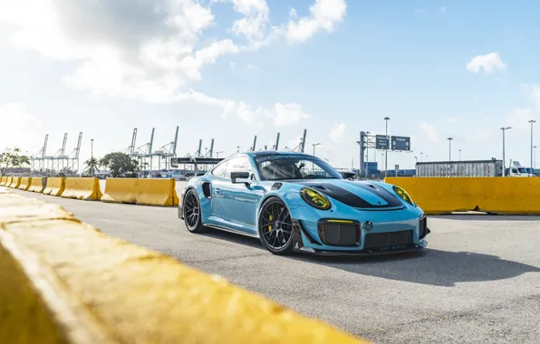 911, Porsche, Blue, Black, GT2RS