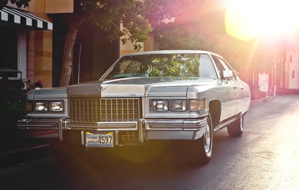 Ретро, Cadillac, классика, передок, 1976, Sedan, De Ville