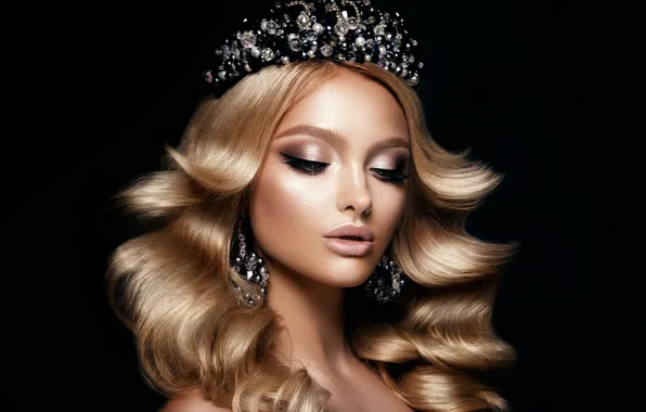 Девушка, корона, макияж, прическа, украшение, сережки, diamond, Korabkova