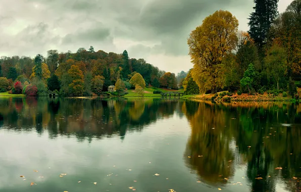 Картинка осень, деревья, река, Lies Thru a Lens