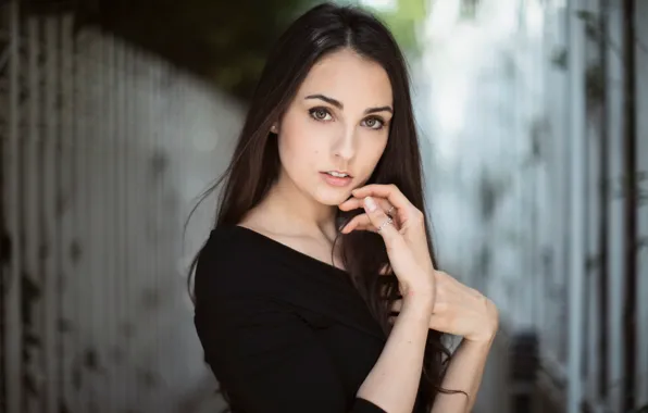 Взгляд, девушка, лицо, портрет, руки, Selena