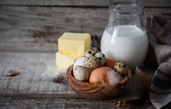 Стол, яйцо, масло, молоко, выпечка, background, мука, Baking