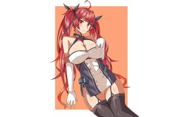 Girl, sexy, cleavage, thighhighs, dress, boobs, anime, beautiful