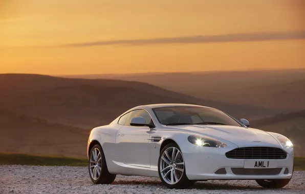 Картинка белый, горы, Aston Martin, DBS
