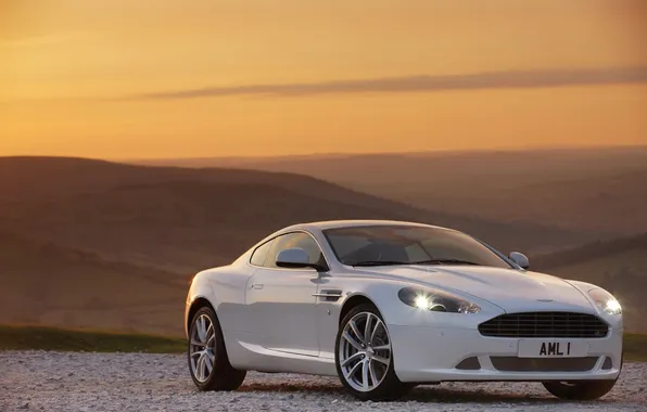 Белый, горы, Aston Martin, DBS