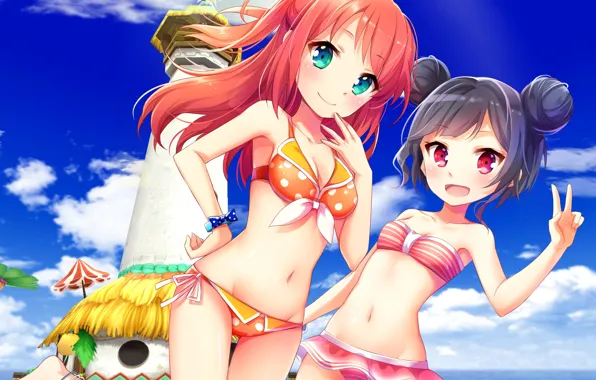 Girl, sexy, boobs, anime, beautiful, short hair, pretty, redhead