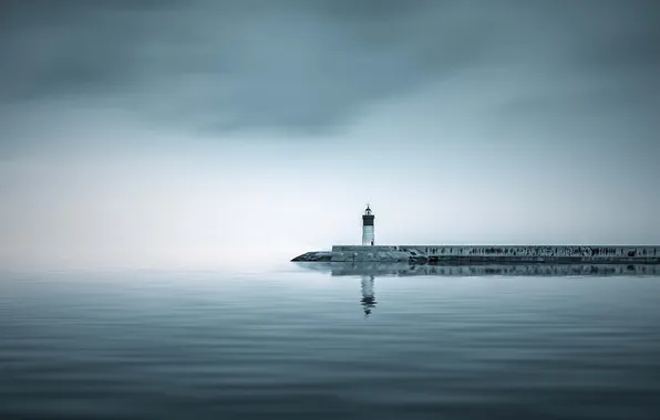 Море, пейзаж, маяк