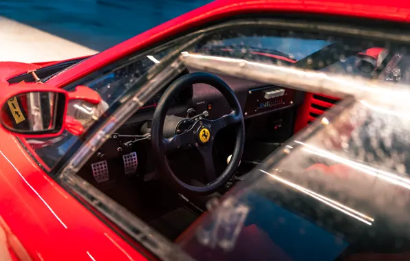 Картинка Ferrari, logo, F40, steering wheel, Ferrari F40 LM by Michelotto