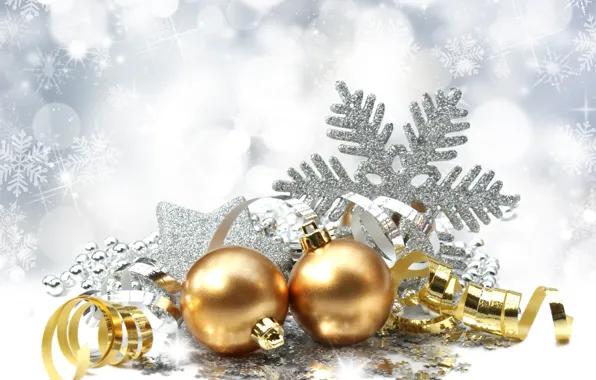 Шарики, праздник, шары, игрушки, Новый Год, Рождество, серпантин, золотые