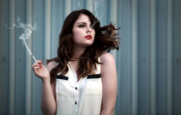 Картинка девушка, дым, сигарета