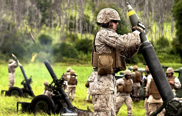 Картинка солдаты, обстрел, миномёт, mortar, стволом, RT61, с нарезным, MO-120