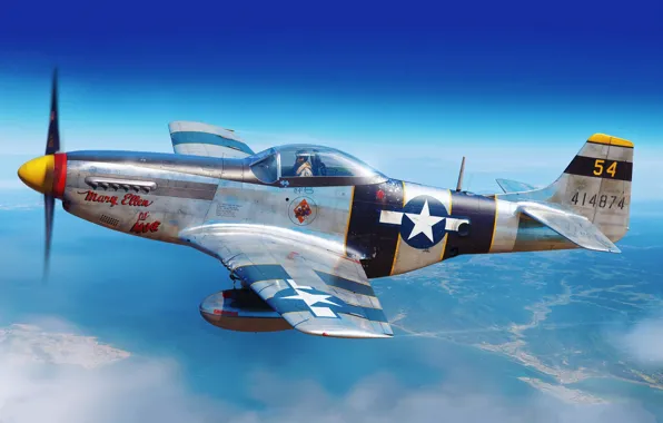 Истребитель, США, US Airforce, Piotr Forkasiewicz, RF-51D, North American F-6D-15 Mustang