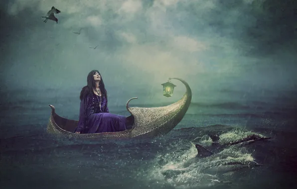 Море, женщина, лодка, Tracy Lundgren