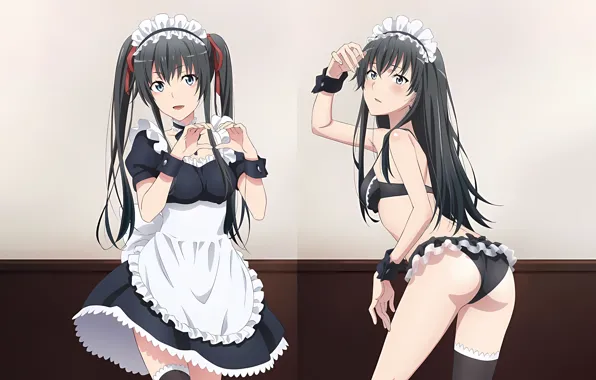 Girl, sexy, lingerie, ass, pantsu, bra, panties, thighhighs