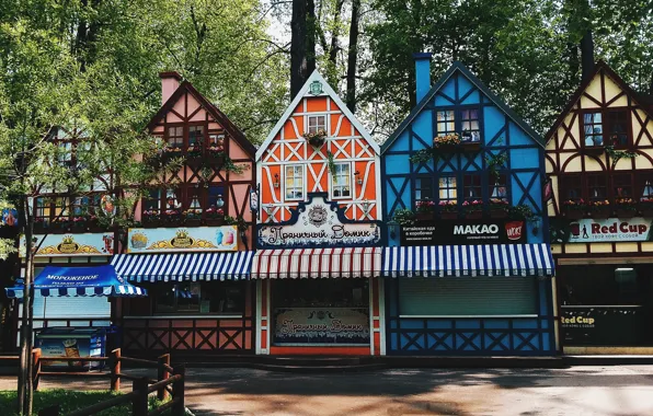 Красиво, домики, Пермь, Парк им. Горького