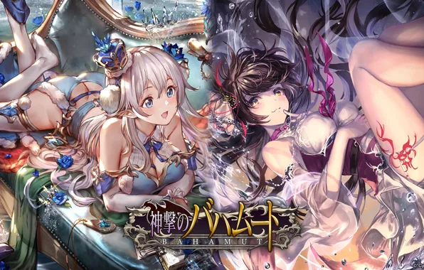 Фентези, девушки, аниме, shingeki no bahamut