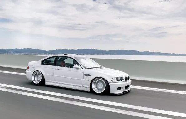 Небо, Авто, Белый, BMW, Машина, Белая, БМВ, Автомобиль