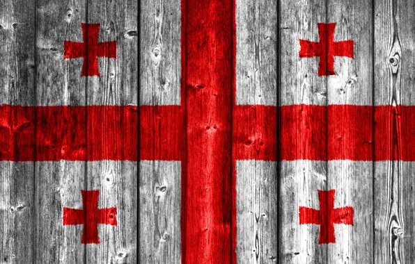 Wood, Flag, Georgia, Cross, Georgian, Flag Of Georgia, Ensign, Gerogian Flag