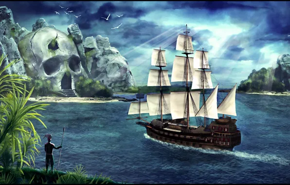 Skull, island, cursed