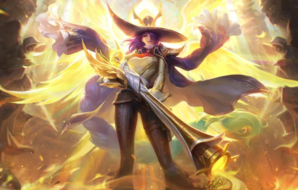Девушка, Оружие, Hat, Purple Hair, Woman Warrior, Mobile Legends: Bang Bang