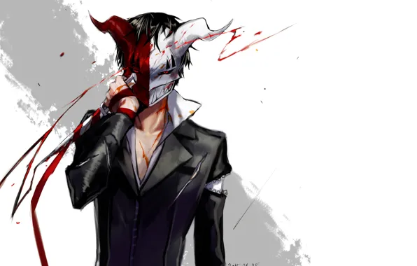 Картинка фон, игра, маска, арт, парень, HeroWarz