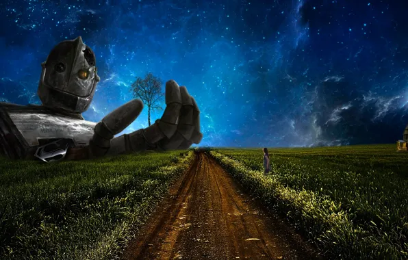 Поле, гигант, стальной, iron, giant