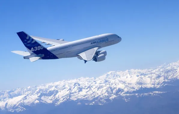 Небо, авиация, самолет, Airbus A380