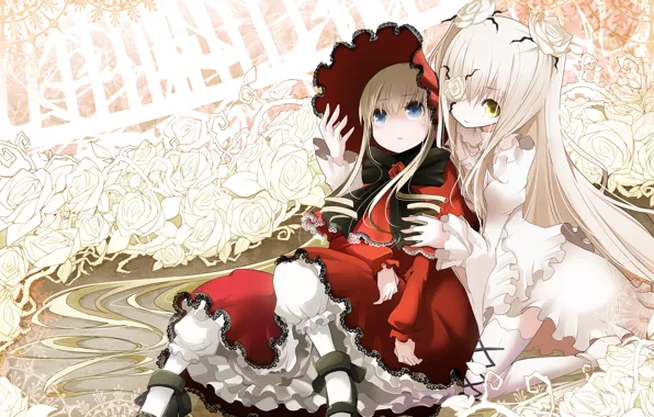 Куклы, кукла, сестры, rozen maiden, винтаж, враги, шинку, Дева роза