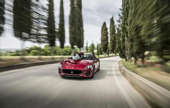 Car, Maserati, red, speed, asphalt, fast, Maserati Granturismo