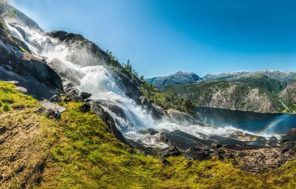 Картинка водопад, Норвегия, Norway, Hordaland