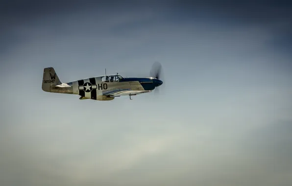 Картинка небо, пропеллер, самолёт, P-51C, Mustang Princess Elizabeth