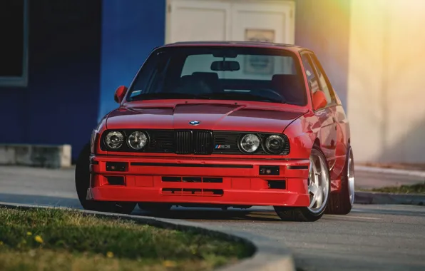 Красный, бмв, BMW, red, E30, е30
