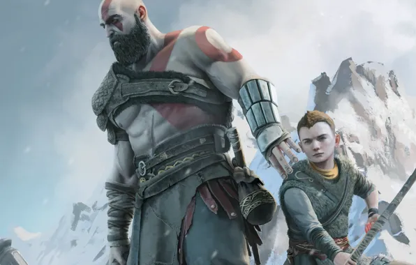 Картинка kratos, sony, loki, ps4, god of war 4, atreus