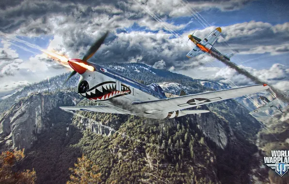 Картинка самолет, холмы, зубы, aviation, авиа, MMO, Wargaming.net, World of Warplanes