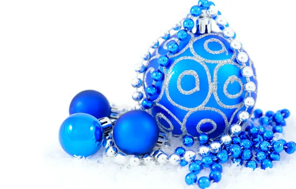 Украшения, шары, Новый Год, Рождество, Christmas, синие, blue, New Year