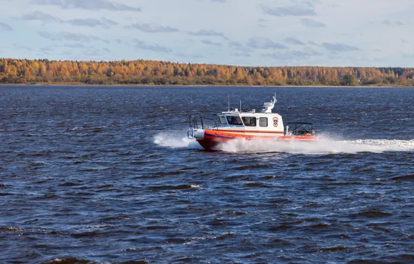 Осень, катер, boat, RIB, Lider 10, Лидер 10