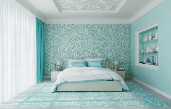 Картинка bed, bedroom, decoration, Room