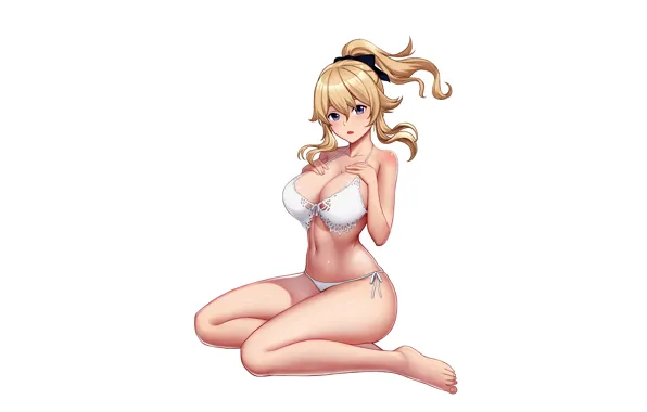 Girl, sexy, lingerie, pantsu, bra, cleavage, panties, long hair