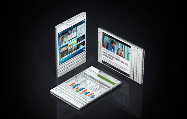 Woman, man, smartphone, Blackberry, Blackberry Passport