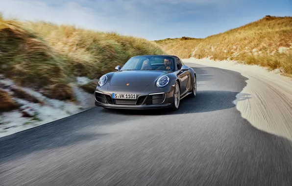 Картинка дорога, Porsche, 4x4, Biturbo, тарга, спецверсия, 911 Targa 4 GTS, Exclusive Manufaktur Edition