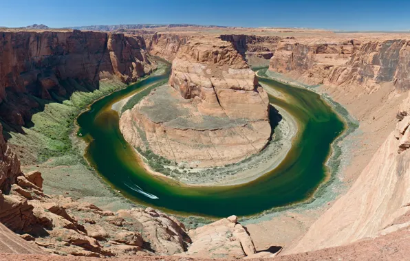 Картинка река, изгиб, каньон