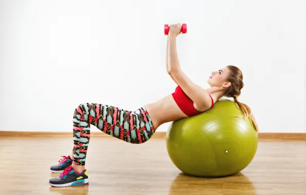 Картинка woman, ball, fitness