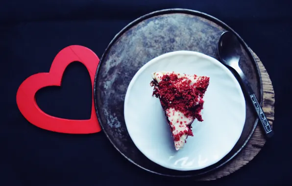 Картинка Cake, Red heart, Тортик, красное сердце