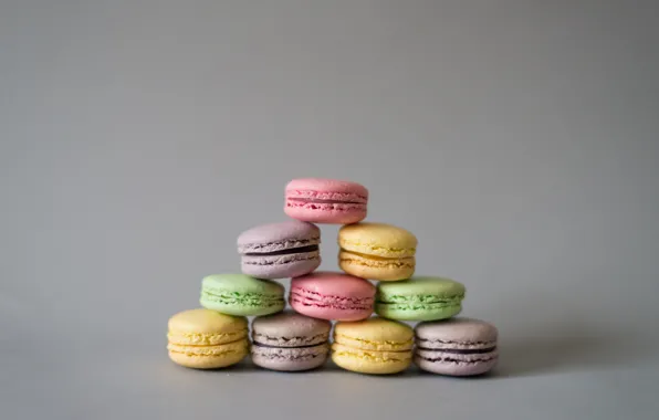 Печенье, много, десерт, макарон, macaron, миндальное