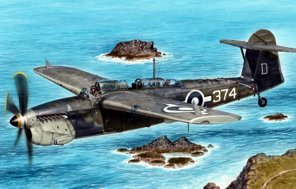 Картинка пикирующий бомбардировщик, Воздушные силы флота, британский палубный торпедоносец, Fairey Barracuda