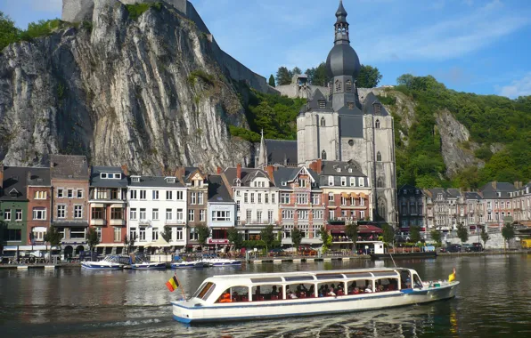 Картинка город, река, набережная, Northern France